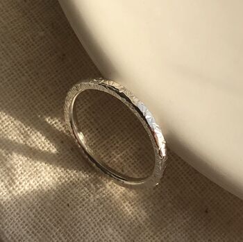 Silver Textured Slim Ring, 4 of 10