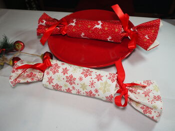 White Red Scandi Reusable Christmas Crackers, 3 of 6