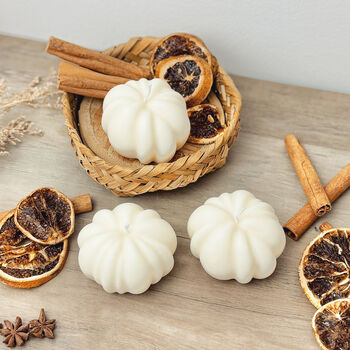 Natural White Pumpkin Candle Halloween Home Decor, 3 of 10