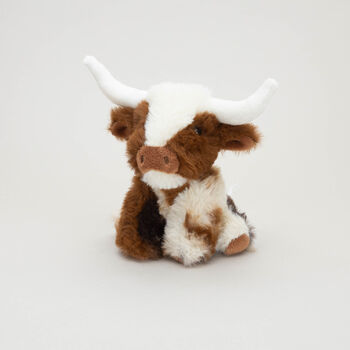 Mini Texas Longhorn Cow Soft Toy, Pop Up Gift Box, 5 of 11