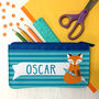 Children's Personalised 'Clever Fox' Fabric Pencil Case, thumbnail 1 of 6