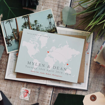 'Anna' Wedding Map Postcard Style Invitation, 3 of 4