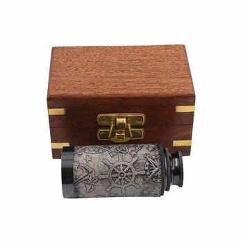 Six Inch The Westminster Gunmetal And Leather Telescope, 5 of 5