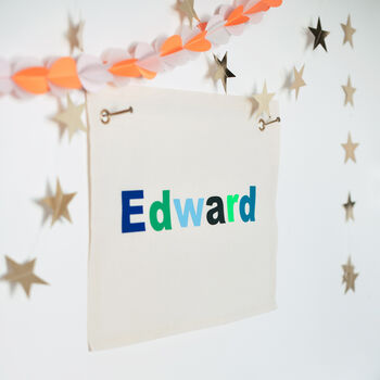 Personalised Multi Colour Name Banner Flag, 2 of 4
