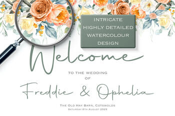 Wedding Welcome Sign Orange And Yellow Florals, 2 of 5