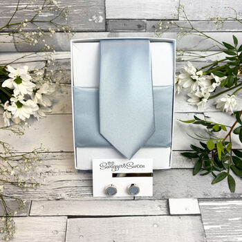 Dusty Blue Wedding Tie Set, 9 of 12