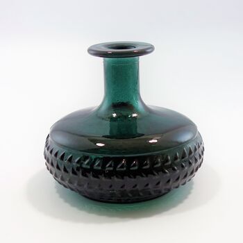 Small Recycled Glass Bud Vase Patterned Four Colours, 2 of 5