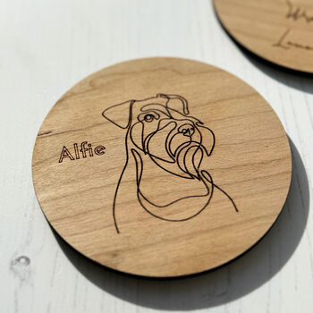 Wooden Dog Breed Personalised Dog Coaster, 4 of 8