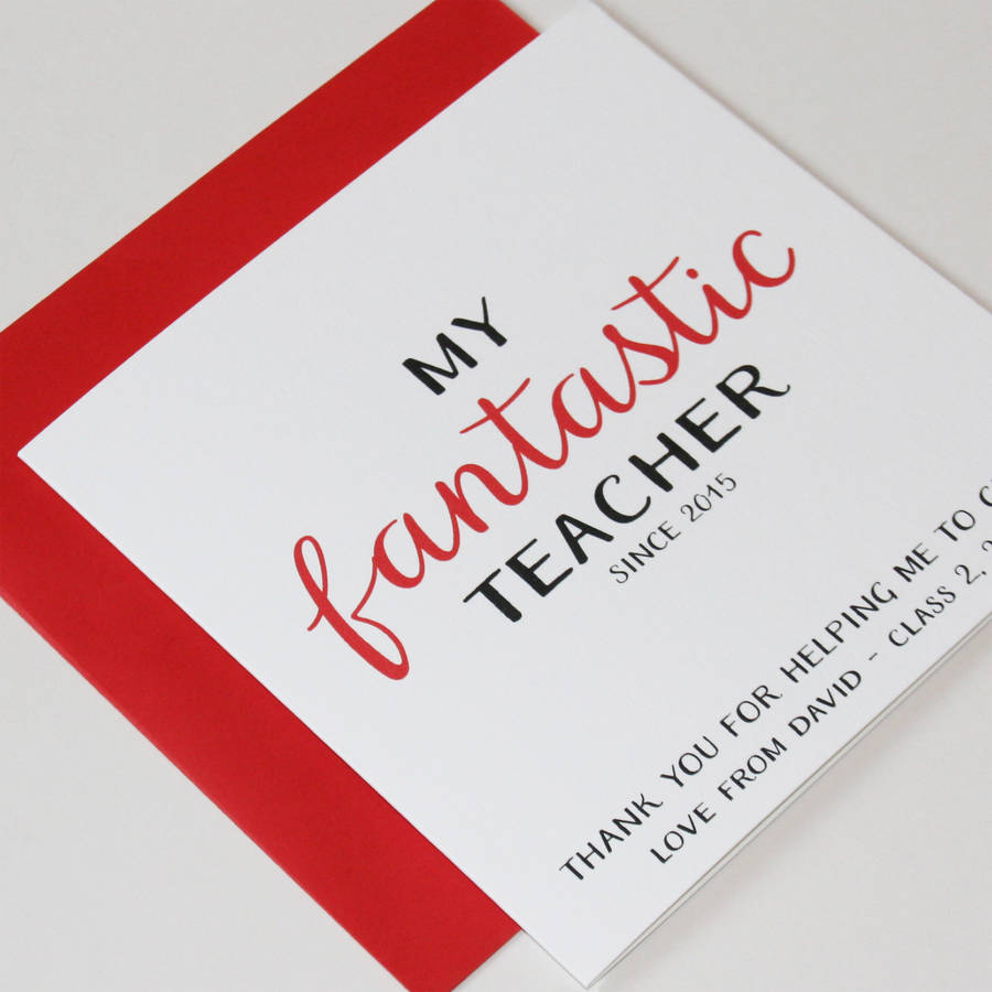 My… Teacher Personalised Greeting Card By The Cornish Card Company