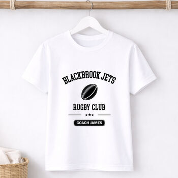 Personalised Rugby Club Coach T Shirt, 2 of 6