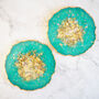 Sparkly Green Geode Resin Coasters, thumbnail 6 of 10