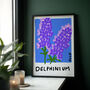 July Delphinium Birth Flower Print, thumbnail 1 of 5