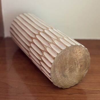 Mango Wood Vase Whitewash Finish, 5 of 7