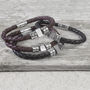 Men's Personalised Message Leather Bracelet, thumbnail 7 of 11