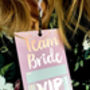 Rose Gold Team Bride Hen Party Vip Pass Lanyard Favours, thumbnail 9 of 12