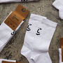 Smiley And Sporty White Ribbed Organic Cotton Socks, thumbnail 4 of 4