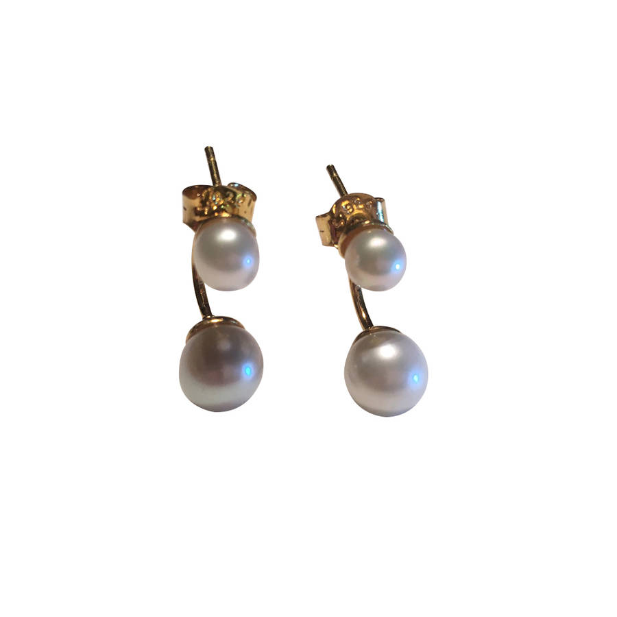 Rose Gold Pearl Earrings Pearl Cuff Earrings By Amara Amara
