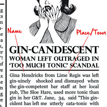Personalised Newspaper Gin Print, 6 of 7