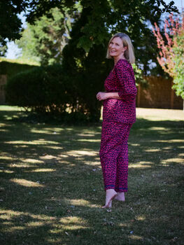 Indian Cotton Pink Panther Print Pyjama Set, 4 of 5