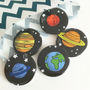 Set Of Five Space And Planets Badges, thumbnail 1 of 3