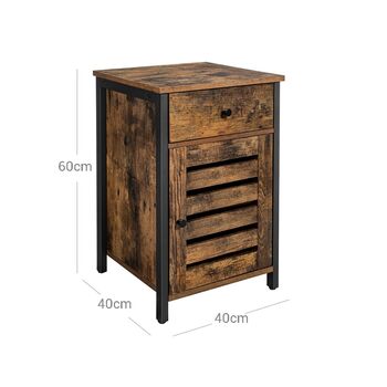 Nightstand Side Table With Drawer And Shutter Cabinet, 6 of 6
