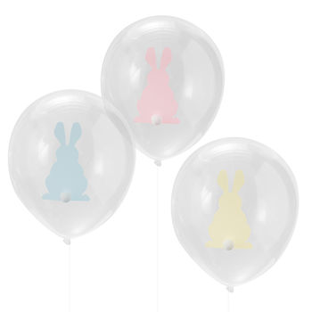 Easter Bunny Pom Pom Tail Balloons Pack Of Nine, 2 of 3