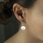 Sterling Silver Disc Stud Hoops, thumbnail 4 of 6