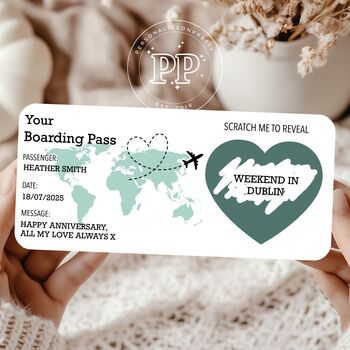Personalised Boarding Pass, Boarding Pass Scratch To Reveal Card, 5 of 8