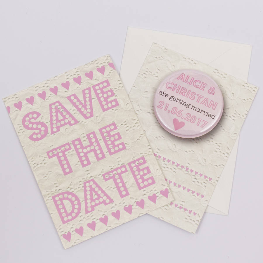 personalised mini save the date card by bedcrumb