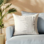 Personalised Wedding First Dance Song Cushion, thumbnail 1 of 6