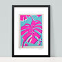 Hot Pink Monstera Fabric Screen Print, thumbnail 3 of 4