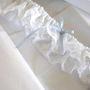 Audrey 'Something Blue' White Wedding Garter, thumbnail 5 of 10