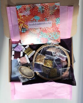 Limited Edition Beaded Embroidery Kit In Purple, 2 of 11