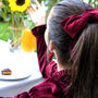 Chiara Girls Velvet Dress With Matching Hair Clip, thumbnail 2 of 4