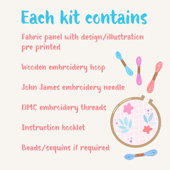 Floral Bouquet Embroidery Hoop Kit, 5 of 5