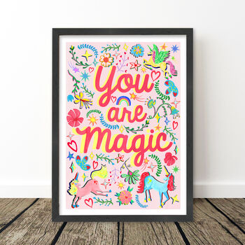 Unicorn And Floral Nursery Print Set – Set Of Three Whimsical Wall Art Prints, 7 of 10
