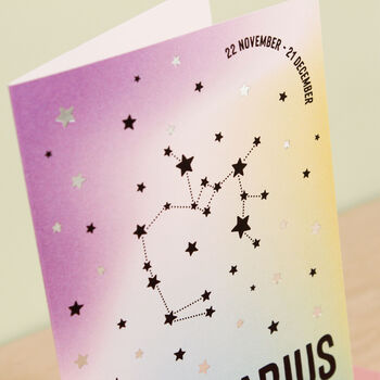Sagittarius Star Sign Constellation Birthday Card, 6 of 7