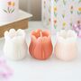 Set Of Three Tulip Shaped Candles, thumbnail 1 of 2
