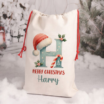 Personalised Large Christmas Alphabet Gift Sack, 2 of 5