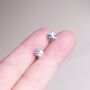 Silver Four Leaf Clover Stud Earrings, Lucky Clover Earrings, thumbnail 1 of 7