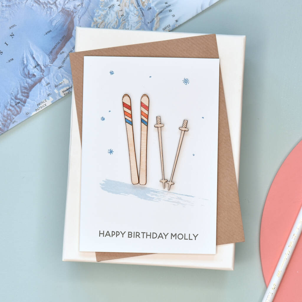 Personalised Skiing Birthday Card, 1 of 3