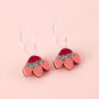 Cecilia Flower Hoop Earrings In Pink, thumbnail 1 of 5