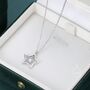 Moonstone Star Pendant Necklace In Sterling Silver, thumbnail 5 of 10