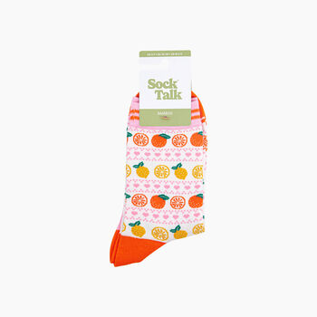 Oranges And Lemons Bamboo Socks In White, 4 of 4