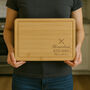 Personalised Knife And Fork Wooden Chopping Board, thumbnail 2 of 3