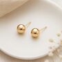 9ct Yellow Gold Polished Micro Ball Stud Earrings – 4mm, thumbnail 1 of 5