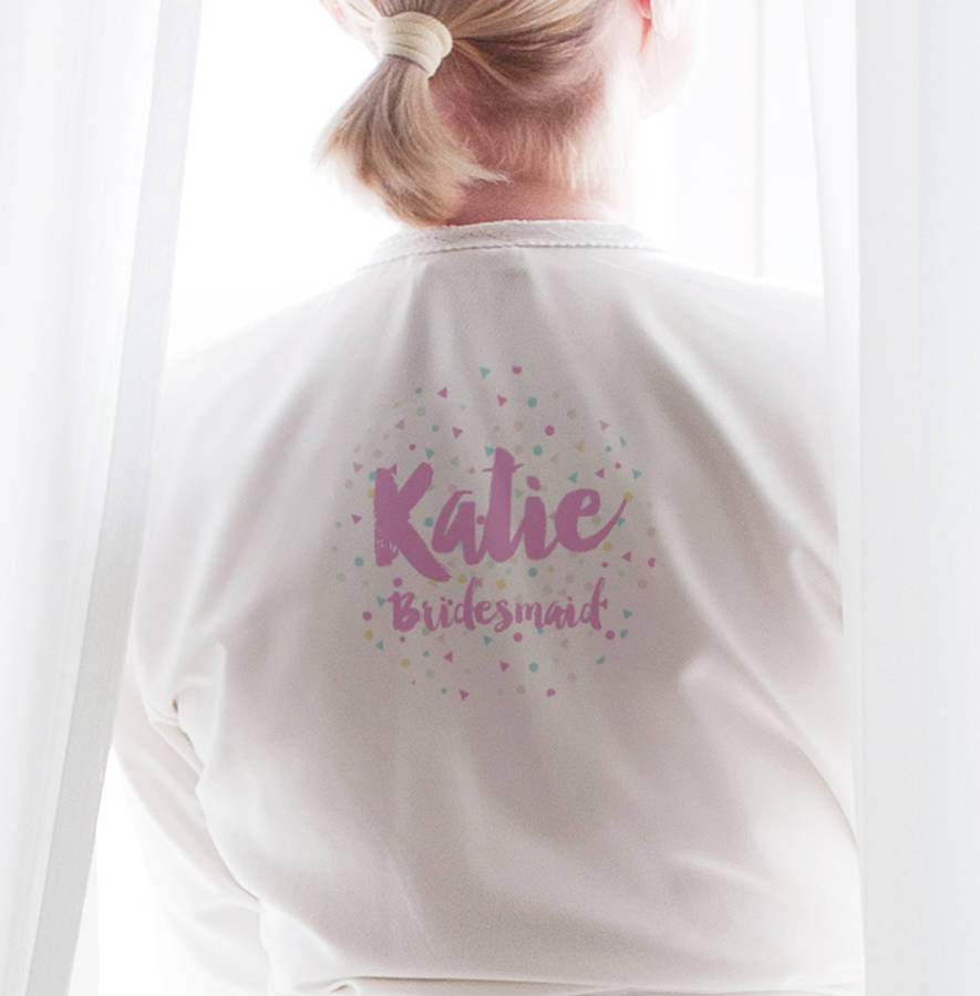 Personalised Confetti Bridesmaid Robe / Dressing Gown By Chips & Sprinkles