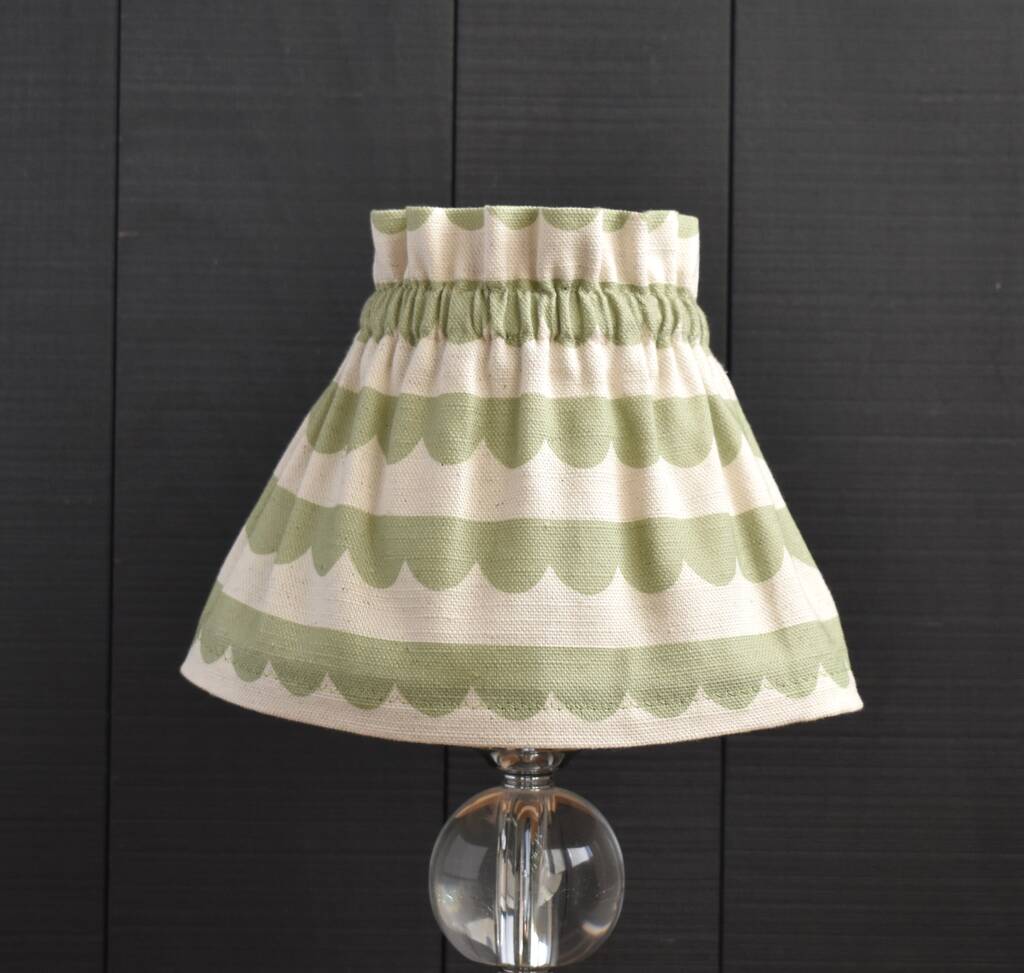 Dolly Green Scallop Gathered Scrunchie Lampshade, 1 of 2