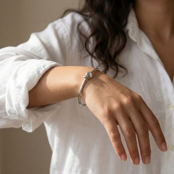 Knot Bangle Silver Non Tarnish Waterproof, 5 of 9