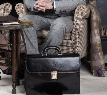 The Classic Italian Leather Briefcase. 'The Paolo2', 2 of 12